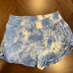 Tommy Hilfiger Blue and White Tie-Dye Athletic Shorts